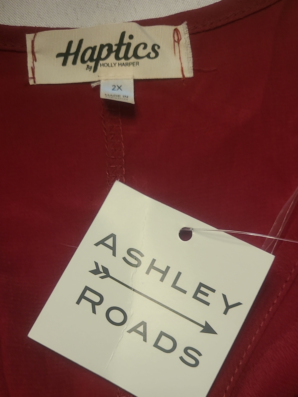 Haptics by Holly Harper Burgungy Dress. 2X. NWT! - Picture 4 of 5